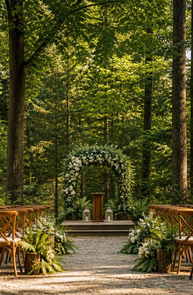 Forest Wedding Ceremony Venues and Sites in Minnesota 12 Wedding venue at The Black Lantern with forest and lake access.