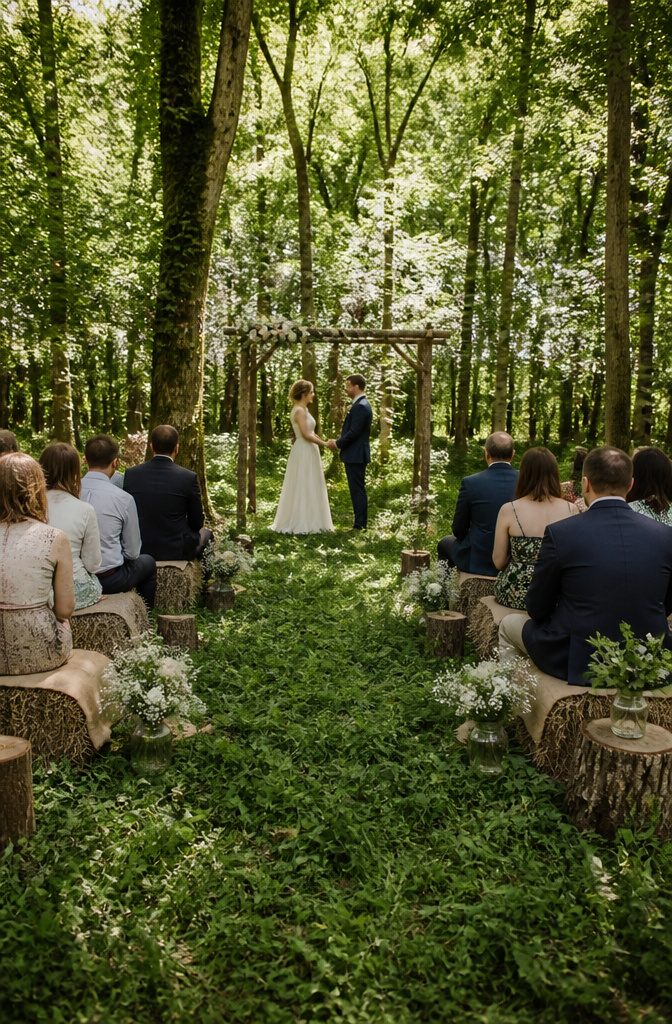 Forest Wedding Ceremony Venues and Sites in Minnesota 15 Fairytale-like wedding ceremony setting at Maidenwood with greenery.
